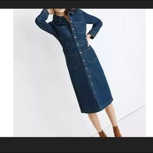 New madewell denim midi shirt dress